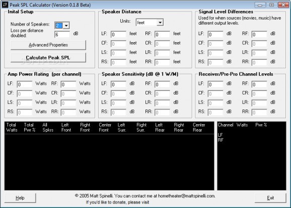 Peak SPL Calculator screenshot