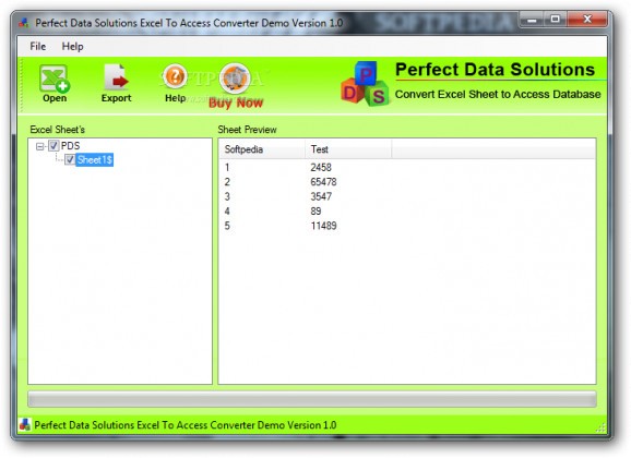 Perfect Data Solutions Excel to Access Converter screenshot