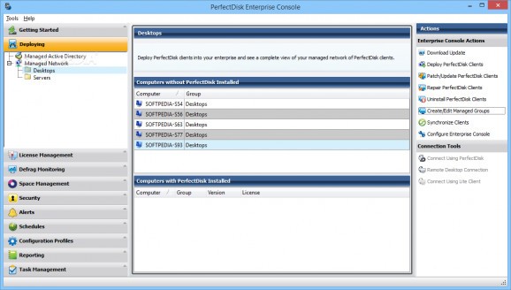 PerfectDisk Enterprise Console screenshot
