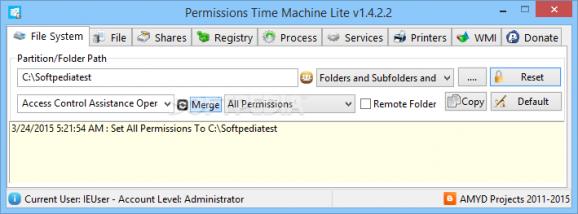 Permissions Time Machine Lite screenshot