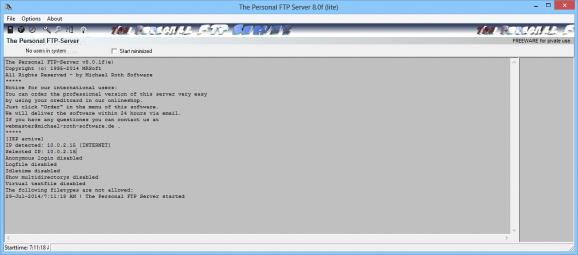 The Personal FTP Server screenshot