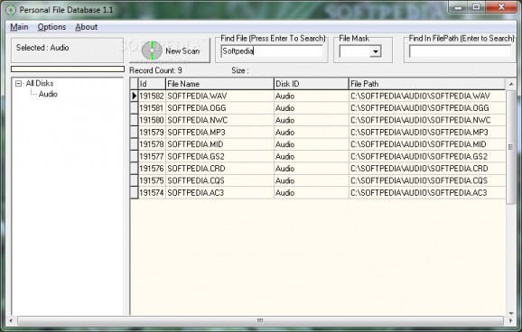 Personal File Database screenshot