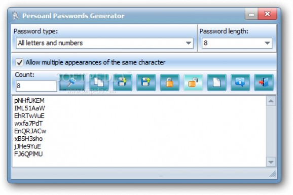 Personal Passwords Generator screenshot
