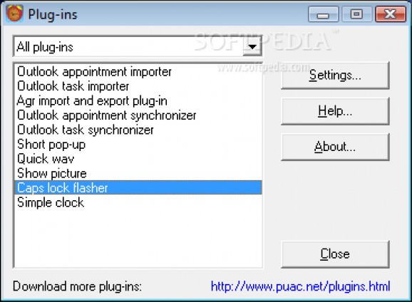 Peter's Ultimate Alarm Clock Caps Lock Flasher Plug-in screenshot