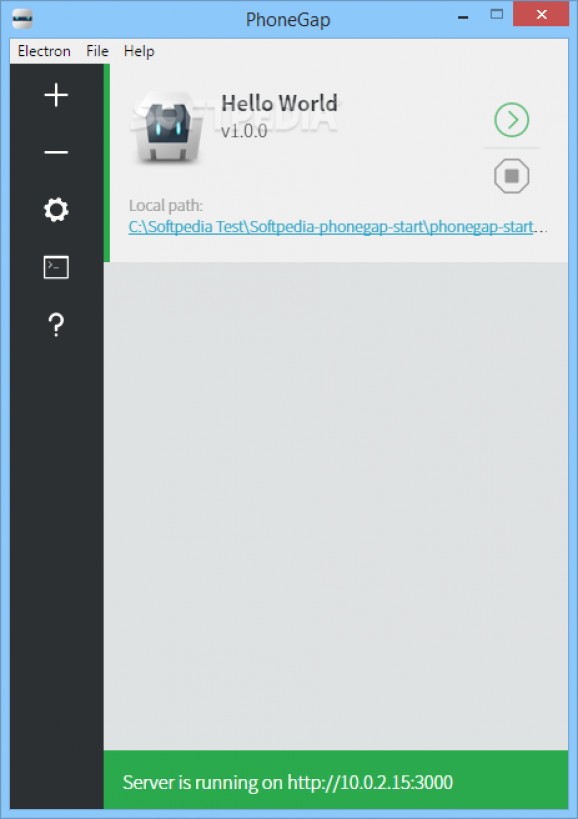 PhoneGap Desktop App screenshot
