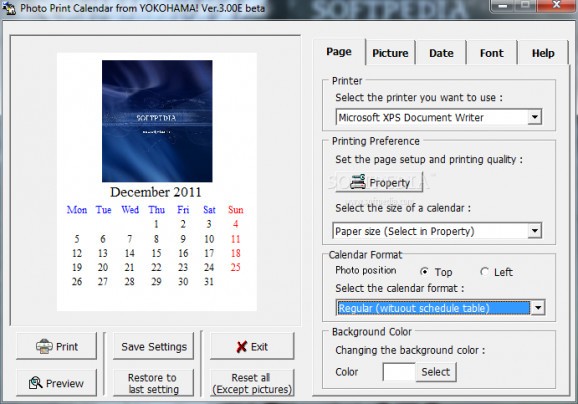 Photo Print Calendar screenshot