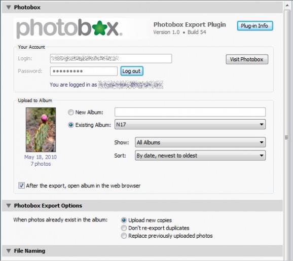 PhotoBox Export Plugin for Lightroom screenshot