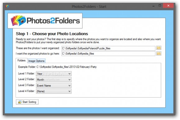 Photos2Folders screenshot