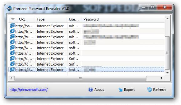 Phrozen Password Revealer screenshot