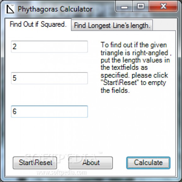 Phythagoras Calculator screenshot