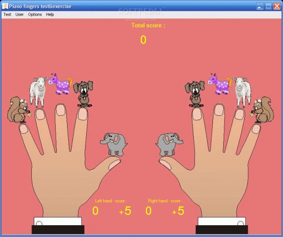 Piano fingers test and exercise screenshot
