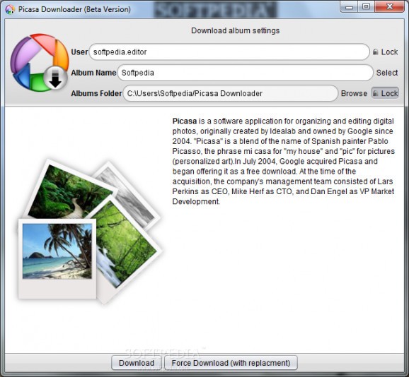 Picasa Album Downloader screenshot