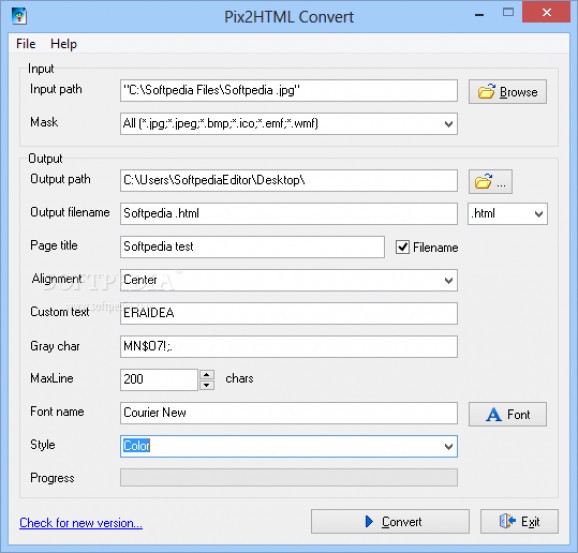 Pix2HTML Convert screenshot
