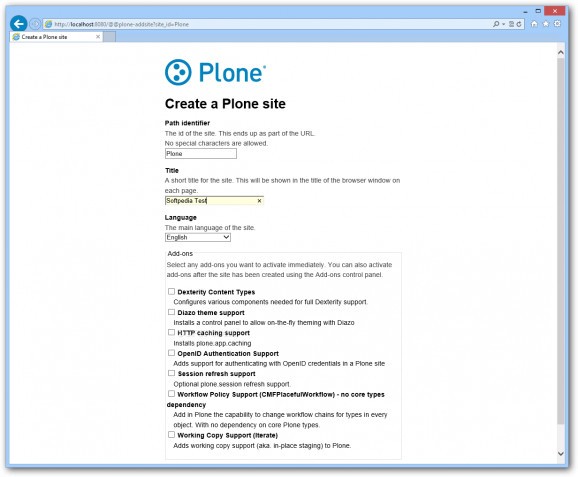 Plone screenshot