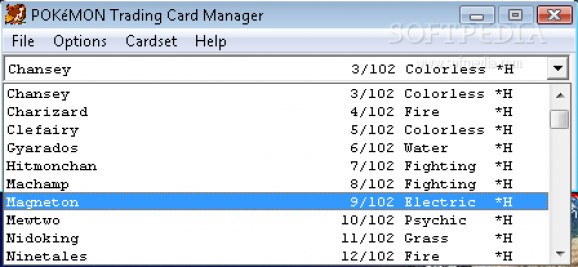 Pokemon Trading Card Manager screenshot