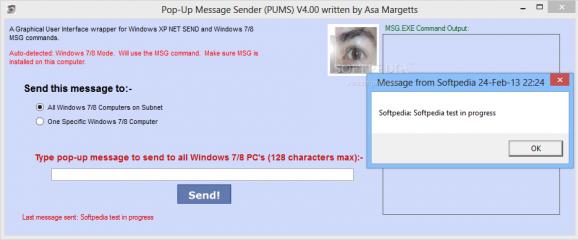 Pop-Up Message Sender screenshot