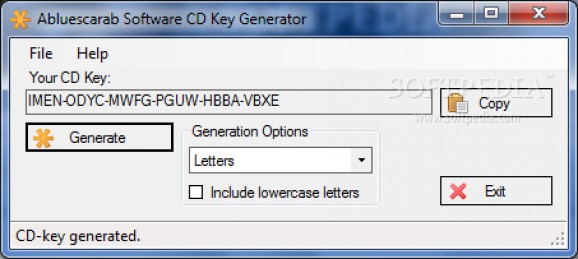 Portable Abluescarab Software CD-Key Generator screenshot