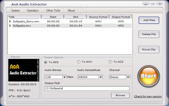 Portable AoA Audio Extractor screenshot