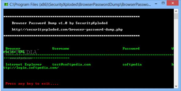 Portable Browser Password Dump screenshot