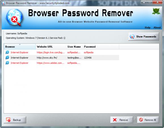 Portable Browser Password Remover screenshot