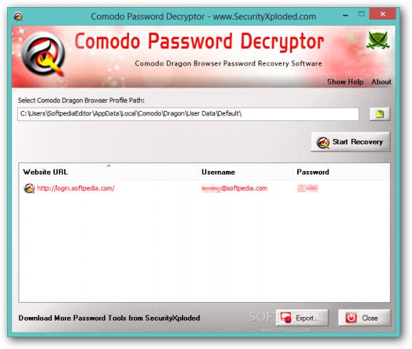 Portable Comodo Password Decryptor screenshot