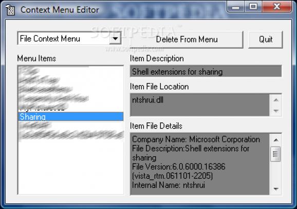 Portable Context Menu Editor screenshot