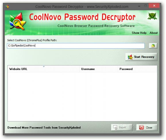 Portable CoolNovo Password Decryptor screenshot