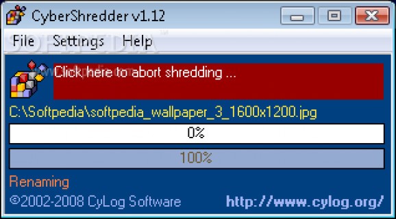 Portable CyberShredder screenshot
