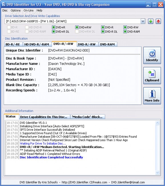 Portable DVD Identifier screenshot