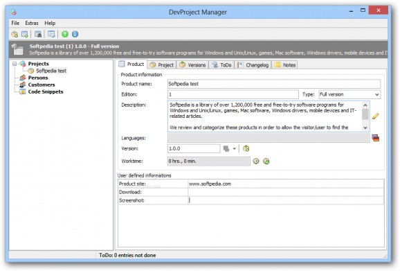 Portable DevProject Manager screenshot