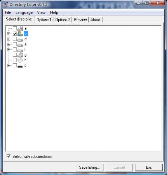 Portable Directory Lister screenshot
