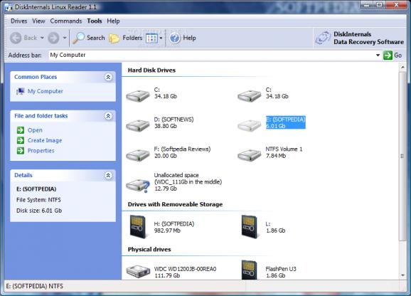 Portable DiskInternals Linux Reader screenshot