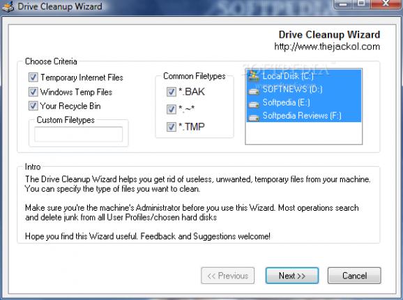 Portable Drive Cleanup Wizard screenshot