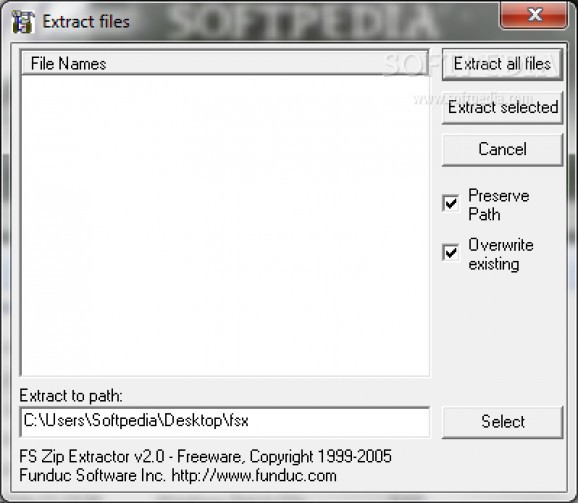 Portable FS ZIP Extractor screenshot