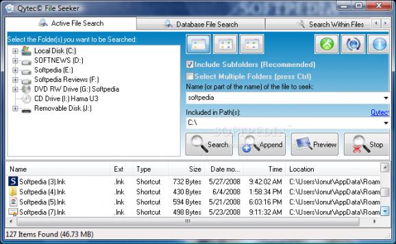 Portable File Seeker screenshot