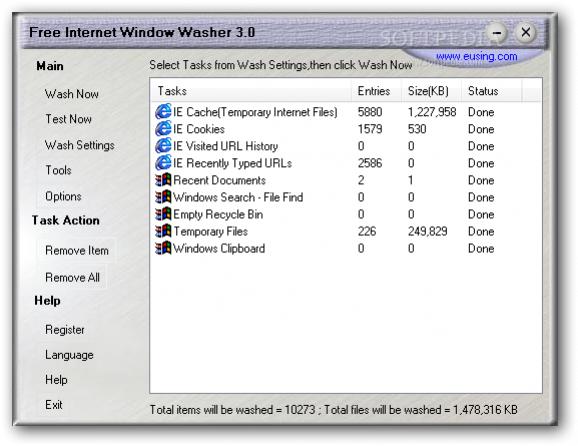 Portable Free Internet Window Washer screenshot