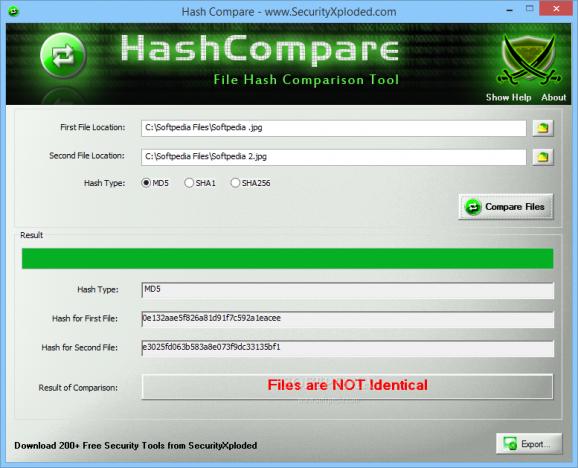 Portable HashCompare screenshot
