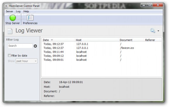 Portable HostsServer screenshot