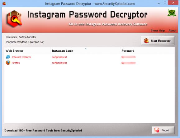 Portable Instagram Password Decryptor screenshot
