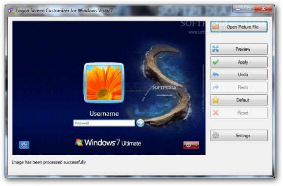 Portable Logon Screen Customizer for Windows Vista/7 screenshot