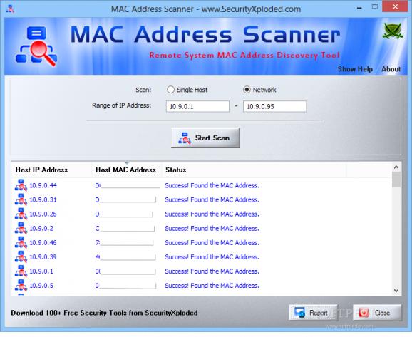 Portable MAC Address Scanner screenshot