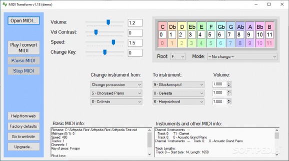 Portable MIDI Transform screenshot