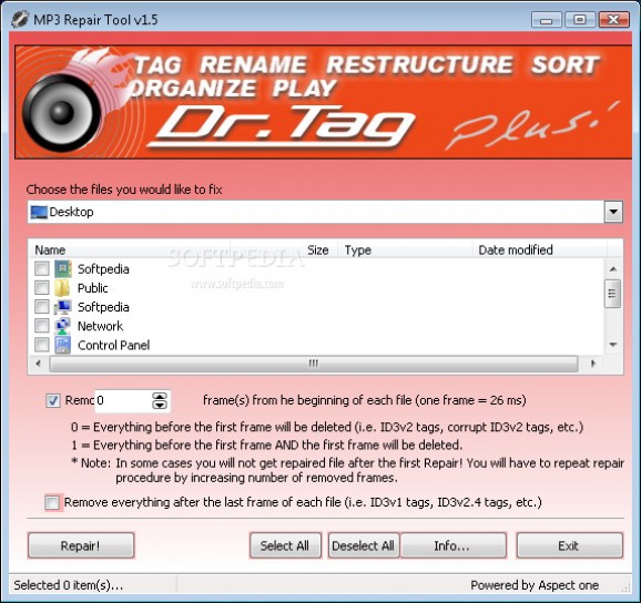 Portable MP3 Repair Tool screenshot