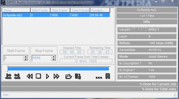 Portable MPEG Audio Scissors screenshot