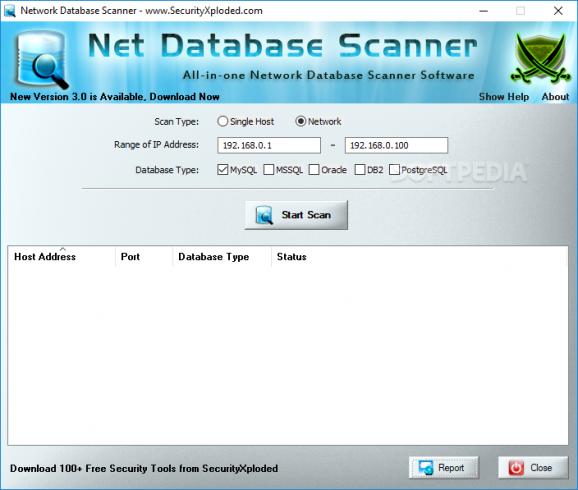 Portable Network Database Scanner screenshot