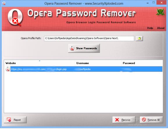 Portable Opera Password Remover screenshot