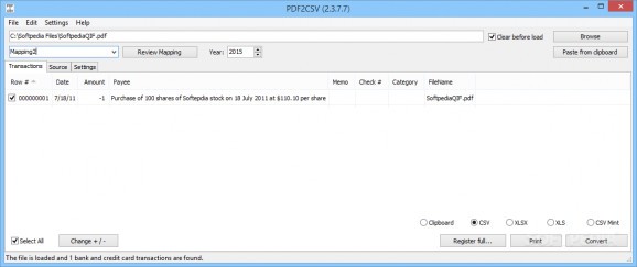 Portable PDF2CSV screenshot