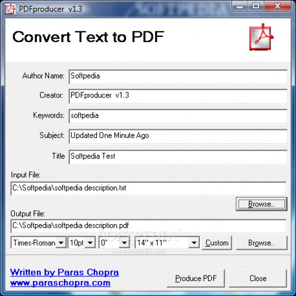Portable PDFproducer screenshot