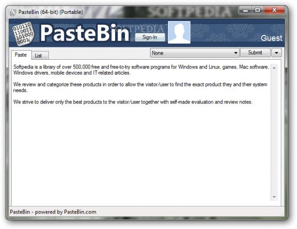 Portable PasteBin screenshot