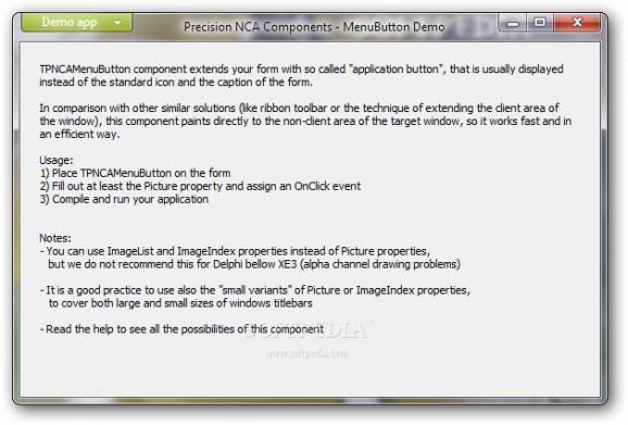 Portable Precision NCA Components for VCL screenshot